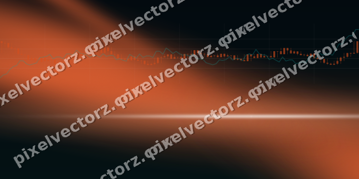 Glowing neon chart background in orange and teal