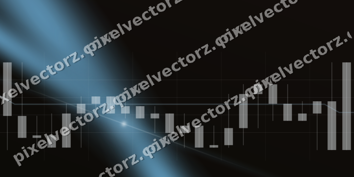 Glowing neon chart background in cyan and red