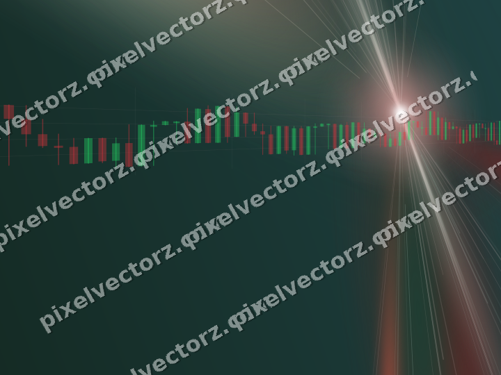 Glowing neon chart background in dark red and dark green