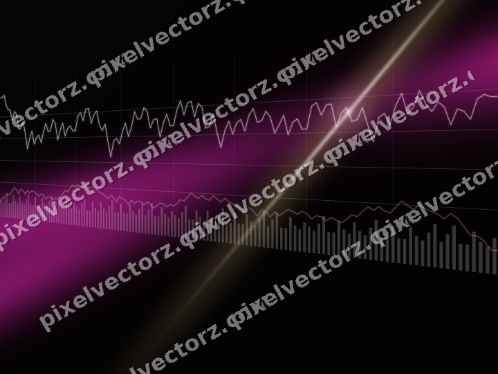 Glowing neon chart background in magenta and amber