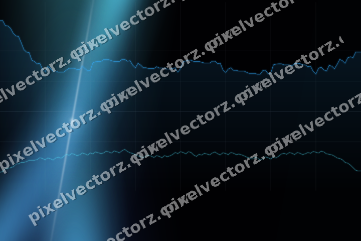 Glowing neon chart background in cyan and blue