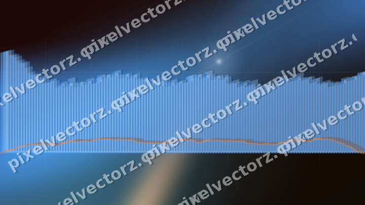 Glowing neon chart background in blue and red