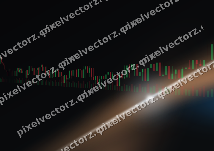 Glowing neon chart background in blue and orange