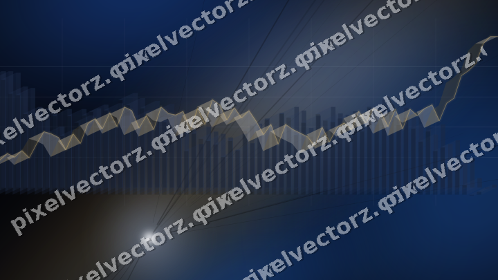 Glowing neon chart background in blue and amber
