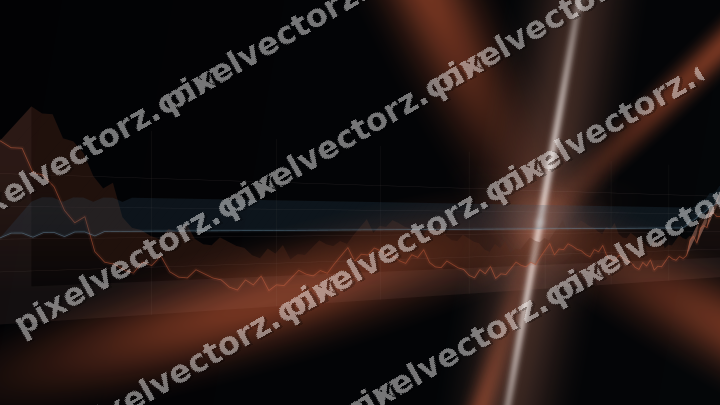 Glowing neon chart background in orange and cyan