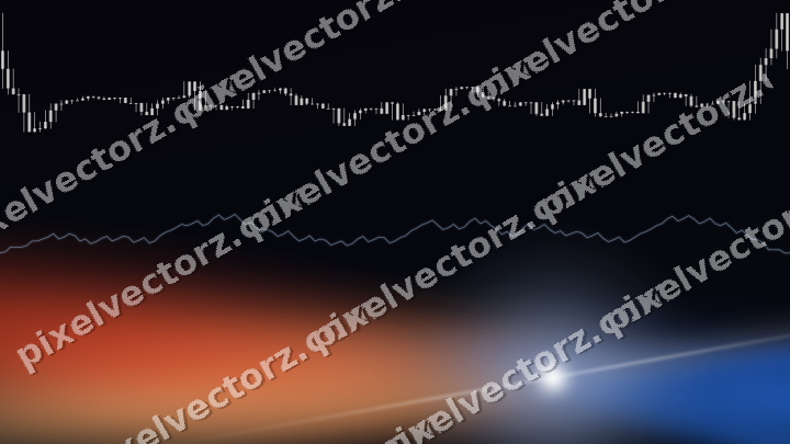 Glowing neon chart background in blue and red
