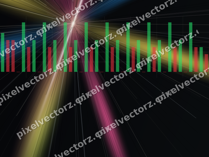 Glowing neon chart background in lime and amber