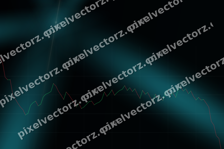 Glowing neon chart background in teal and orange