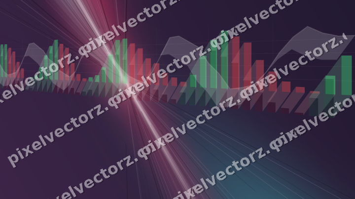 Glowing neon chart background in pink and amber