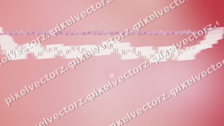 Glowing neon chart background in pale pink and pale red