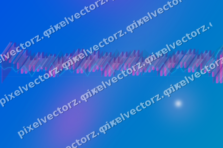 Glowing neon chart background in magenta and purple