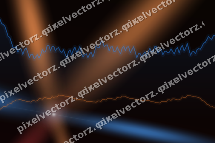 Glowing neon chart background in blue and red
