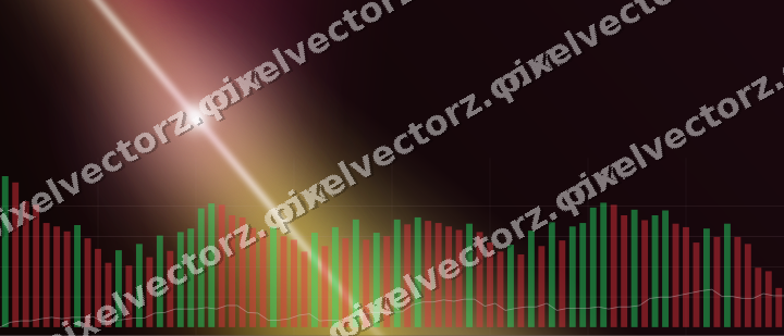 Glowing neon chart background in pink and yellow