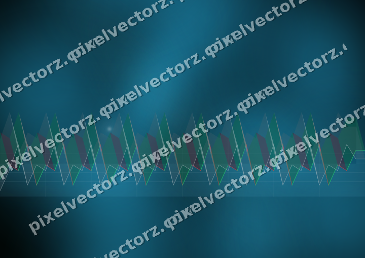 Glowing neon chart background in cyan and teal