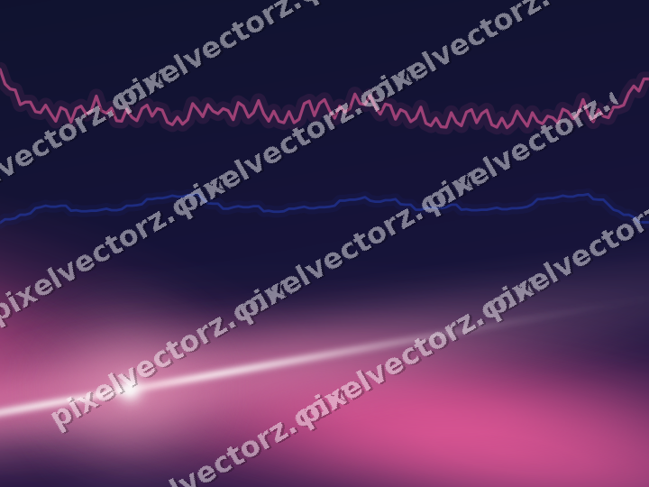 Glowing neon chart background in pink and blue
