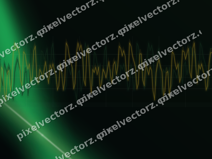 Glowing neon chart background in green and amber