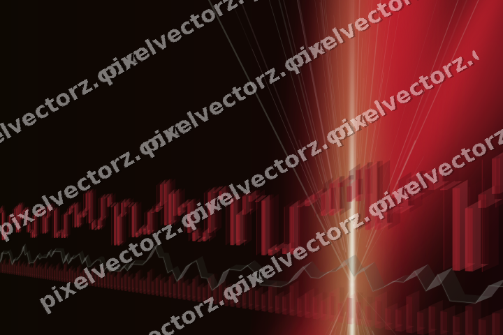 Glowing neon chart background in red and green