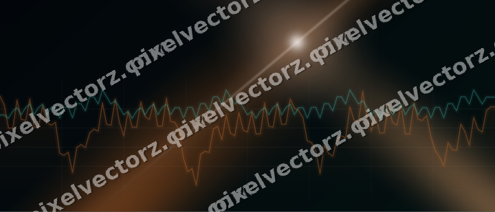 Glowing neon chart background in orange and teal