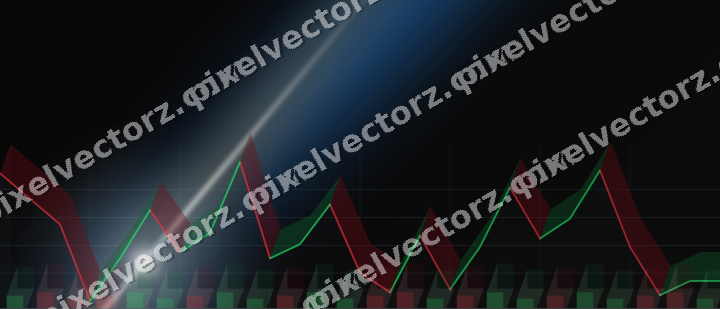 Glowing neon chart background in blue and red