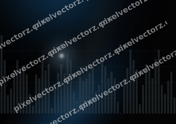 Glowing neon chart background in blue and orange