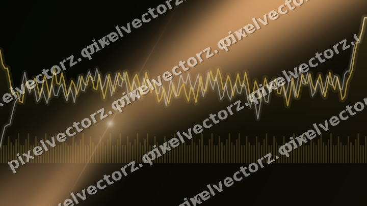Glowing neon chart background in amber and orange