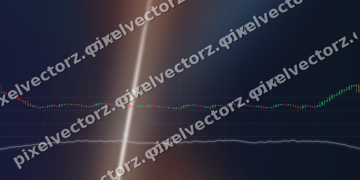 Glowing neon chart background in dark blue and orange