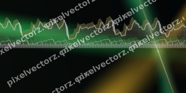 Glowing neon chart background in green and amber