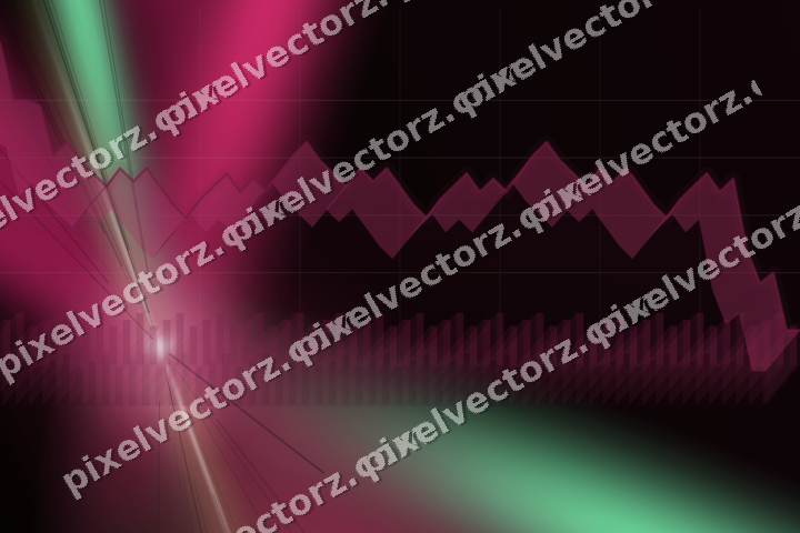 Glowing neon chart background in pink and green