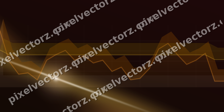 Glowing neon chart background in orange and amber