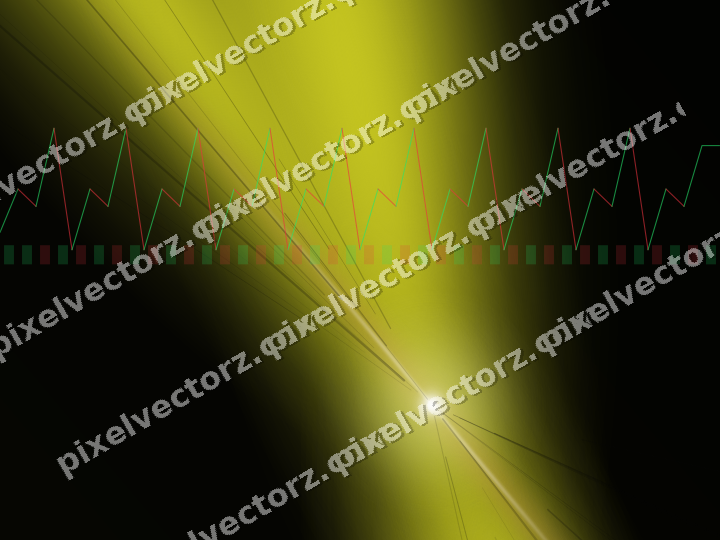 Glowing neon chart background in yellow and red
