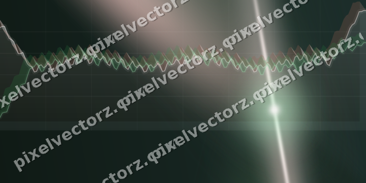 Glowing neon chart background in dark green and red