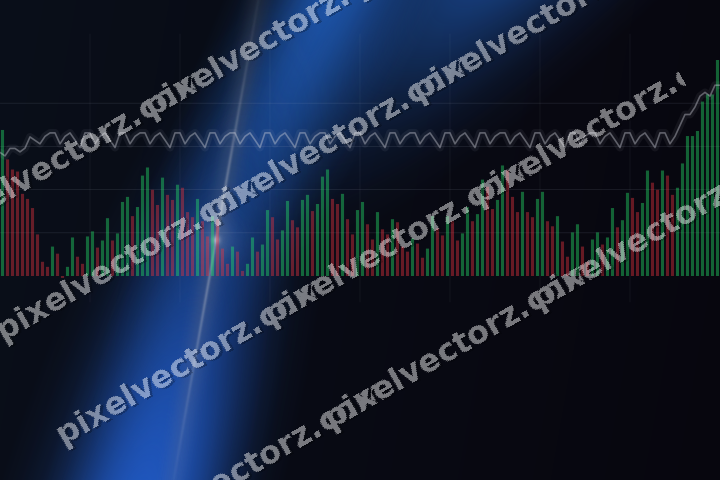 Glowing neon chart background in blue and red