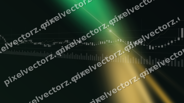 Glowing neon chart background in amber and green
