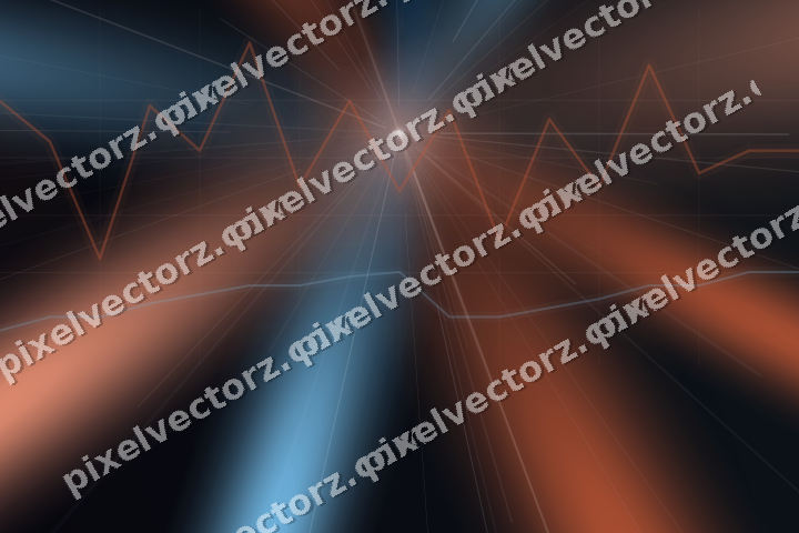 Glowing neon chart background in orange and cyan
