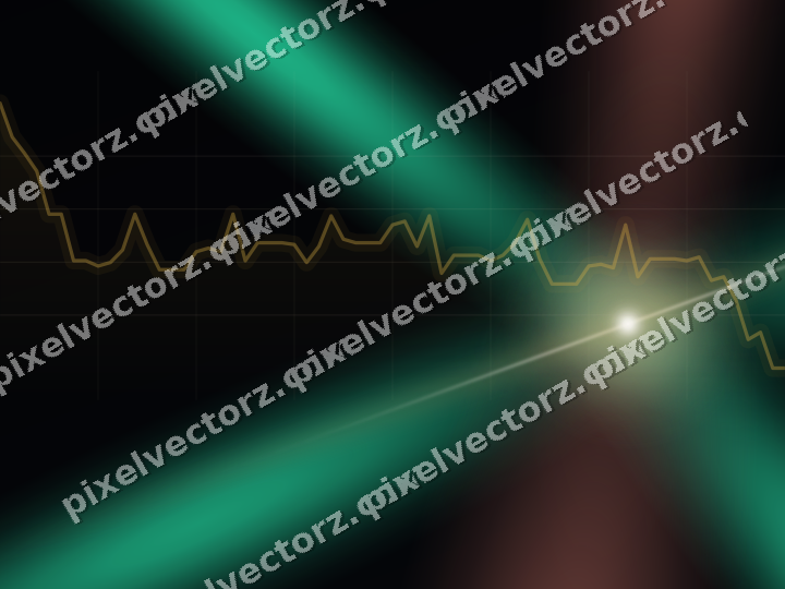 Glowing neon chart background in amber and green