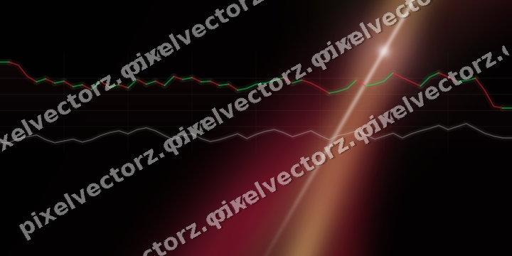 Glowing neon chart background in pink and red