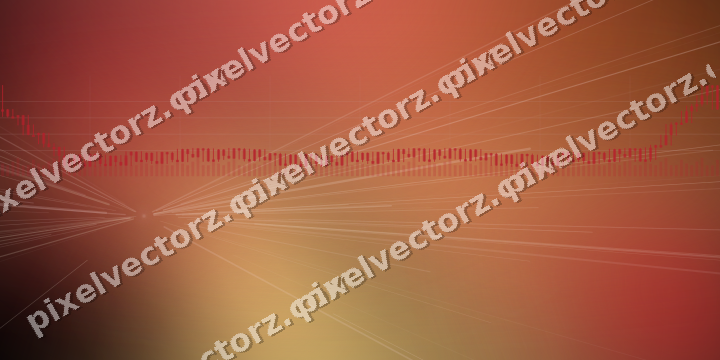 Glowing neon chart background in red and amber