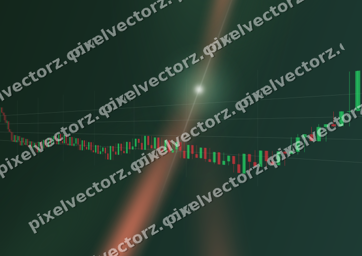 Glowing neon chart background in dark green and red