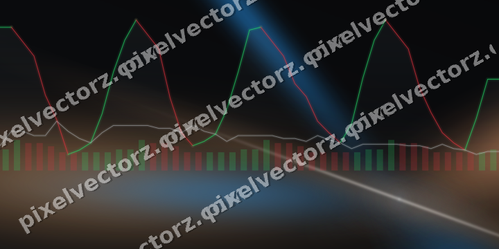 Glowing neon chart background in blue and orange