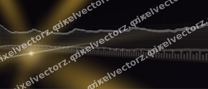 Glowing neon chart background in amber and purple