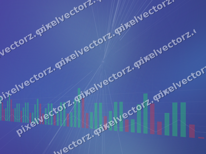 Glowing neon chart background in blue and cyan