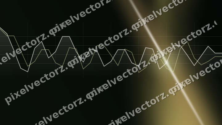 Glowing neon chart background in lime and yellow