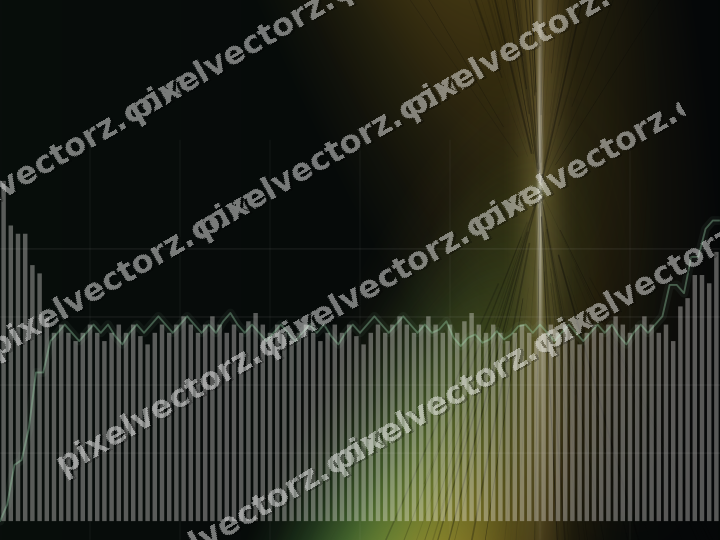 Glowing neon chart background in green and amber