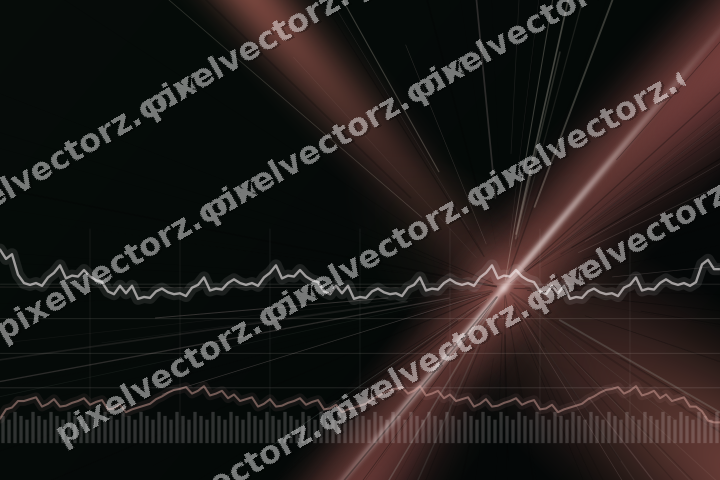 Glowing neon chart background in red and green