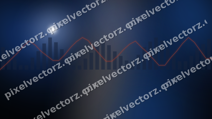 Glowing neon chart background in blue and red