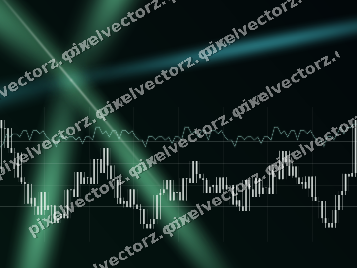 Glowing neon chart background in green and teal
