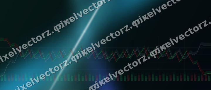 Glowing neon chart background in cyan and teal