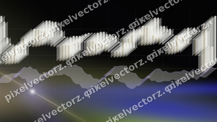 Glowing neon chart background in blue and purple