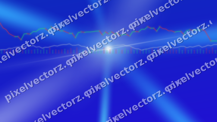 Glowing neon chart background in cyan and blue