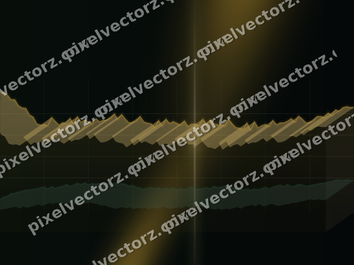 Glowing neon chart background in amber and green